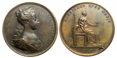 III. Károly Mária Terézia születése emlékérem 1711 későbbi utánveret